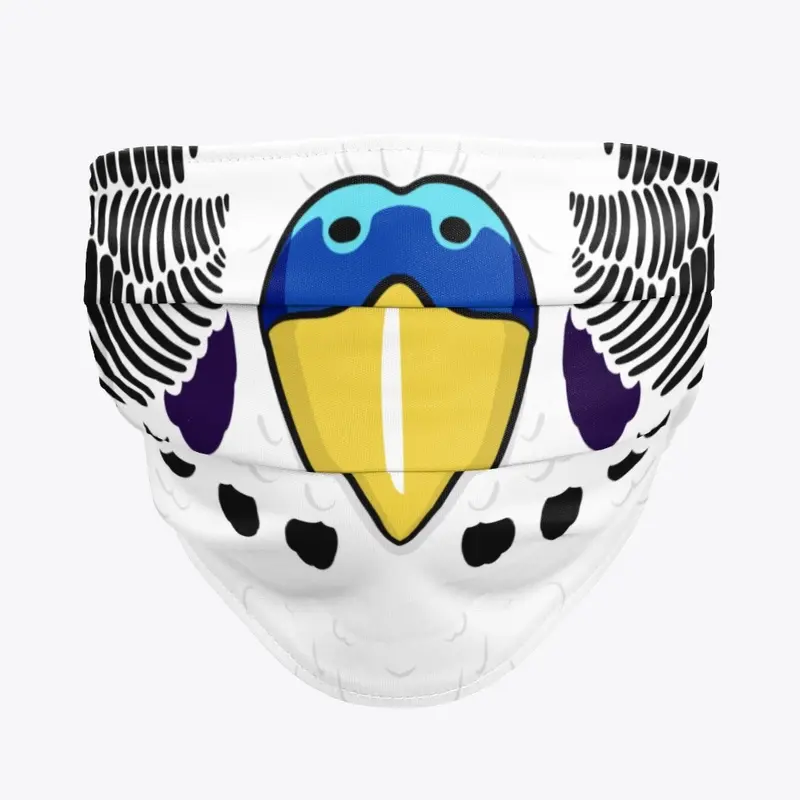 Budgie Beak Mask | White and Blue